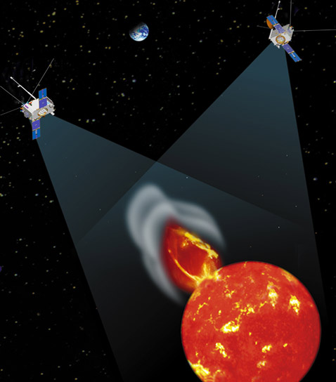 Наглядное изображение работы обсерваторий A и B в представлении художника (иллюстрация NASA).