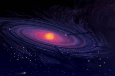 Формирование планетной системы. Изображение с сайта www.astro.uwo.ca/~Evorobyov/