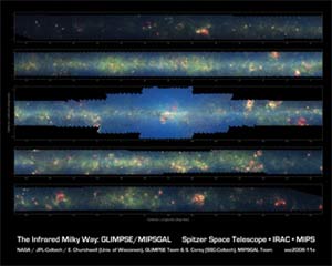 Мозаика, составленная из снимков нашей Галактики, сделанных Spitzer