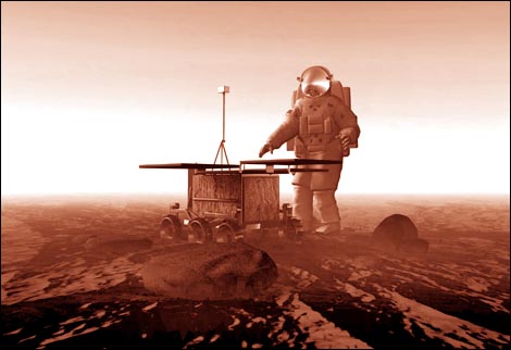 Так может выглядеть человек на Марсе. (Фото — EPA)