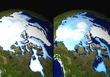 Мониторинг состояния арктических льдов. Фото NASA с сайта BBC News